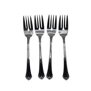 Oneida Silver Perception Stainless Steel Dessert Forks Set Of 4 Vintage Glossy F